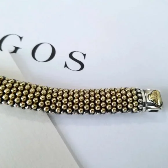 SOLD - LAGOS *ULTRA RARE* 15mm LUX Caviar 18K Gold Bracelet - PRISTINE $3850 - Picture 2 of 8